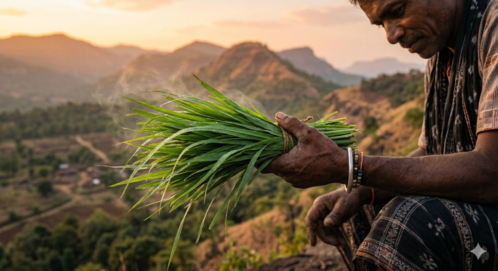 रोश्या गवत क्या है? अस्तंबा यात्रा में सुगंधित घास का महत्व, परफ्यूमरी और औषधीय उपयोग | जय आदिवासी